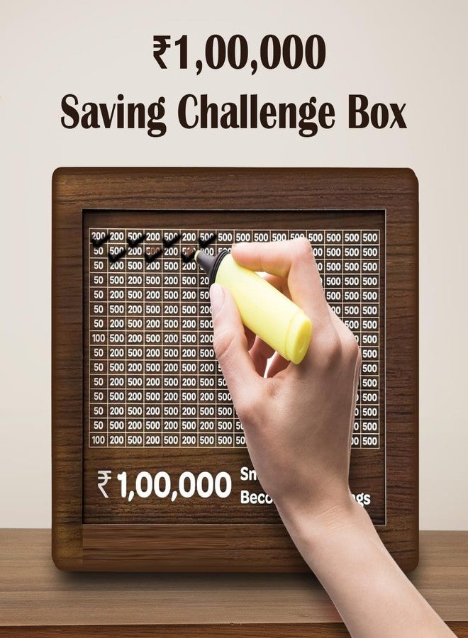 Drumstone 𝐃𝐫𝐮𝐦𝐬𝐭𝐨𝐧𝐞 𝟏𝟎-𝐘𝐞𝐚𝐫 𝐖𝐚𝐫𝐫𝐚𝐧𝐭𝐲 Wooden Money Saving Bank | Secure Lockable Cash & Coin Box | Premium Laminated Piggy Bank for Home, Office & Gifting - Image 4